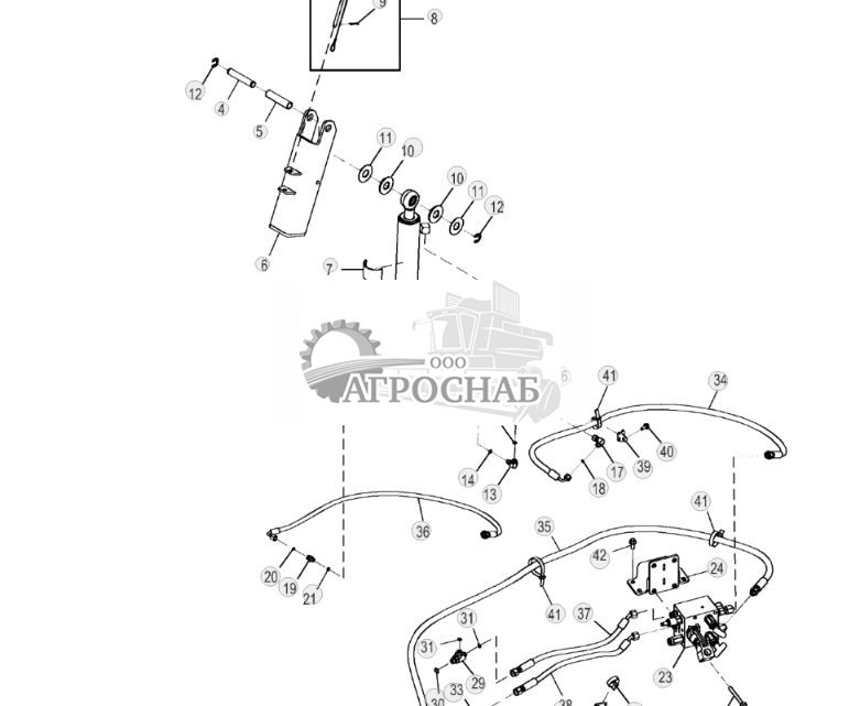 Цилиндр перекоса и трубопроводы кабины - ST797277 196.jpg